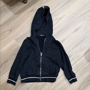 Giorgio Armani Kids Black Zip-Up Hoodie